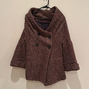 Zara oversized purple poncho cape coat, size small, super cute and warm!